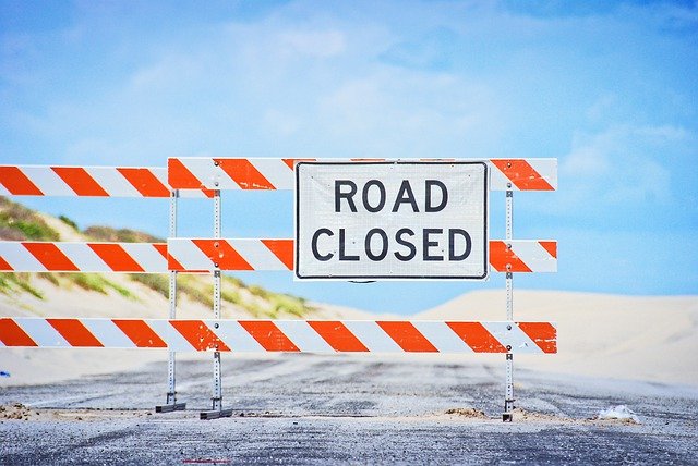 Road closed sign Road closed sign