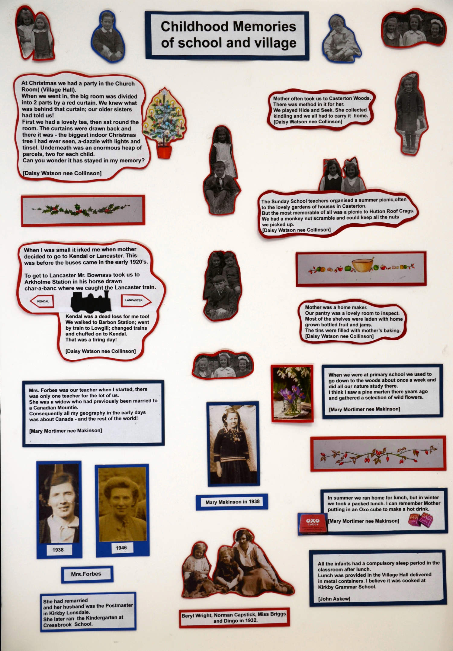 History exhibition panel on village life