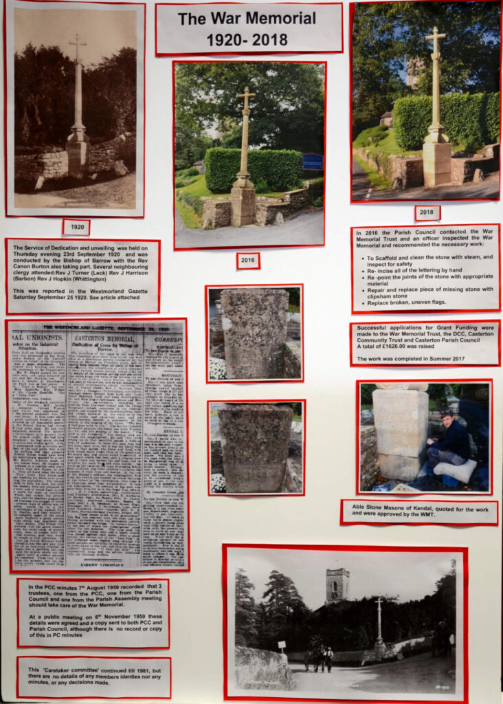 History exhibition panel on Casterton war memorial