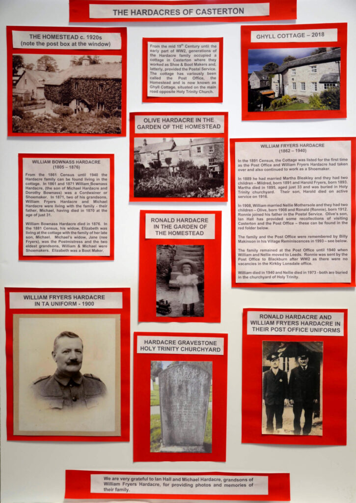 History exhibition panel on local Casterton families
