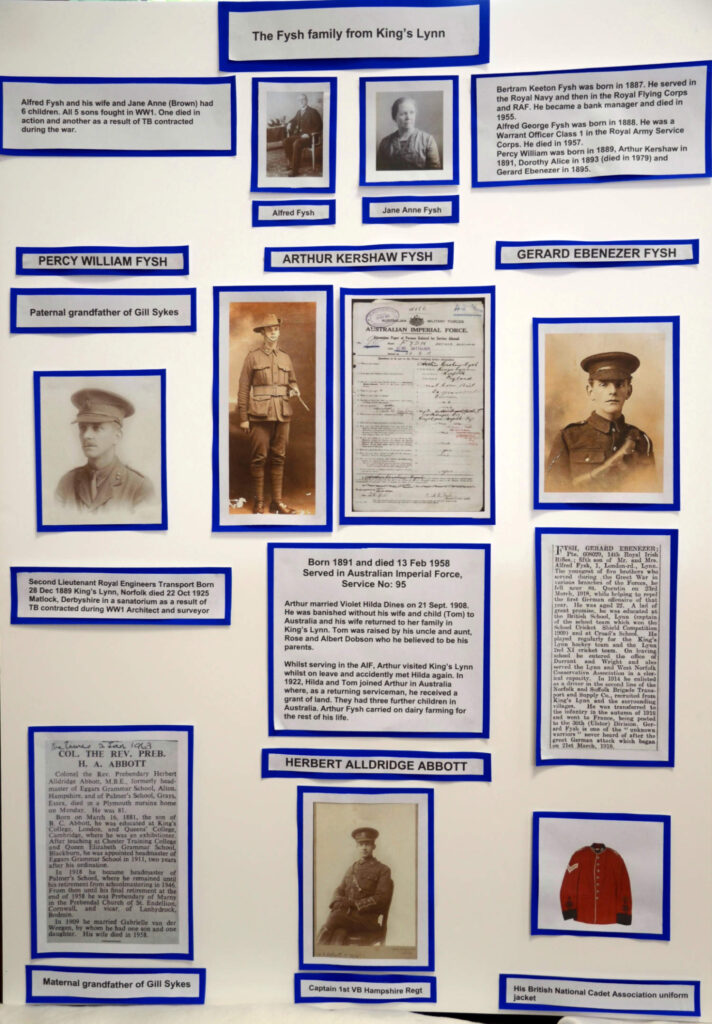 History exhibition panel on local Casterton families