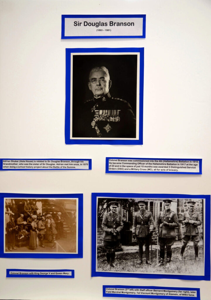 History exhibition panel on Sir Douglas Branson
