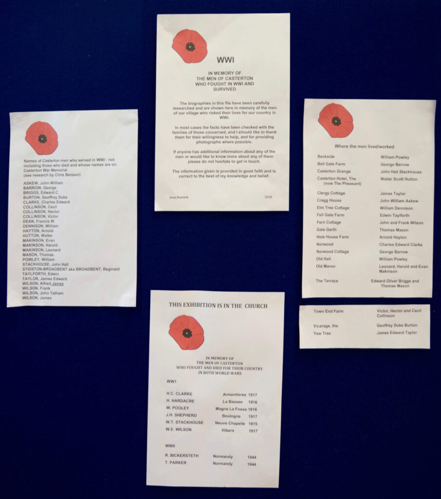History exhibition panel on the two world wars