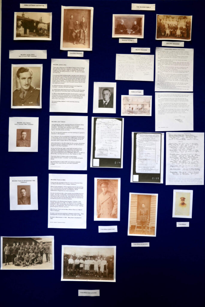 History exhibition panel on the two world wars