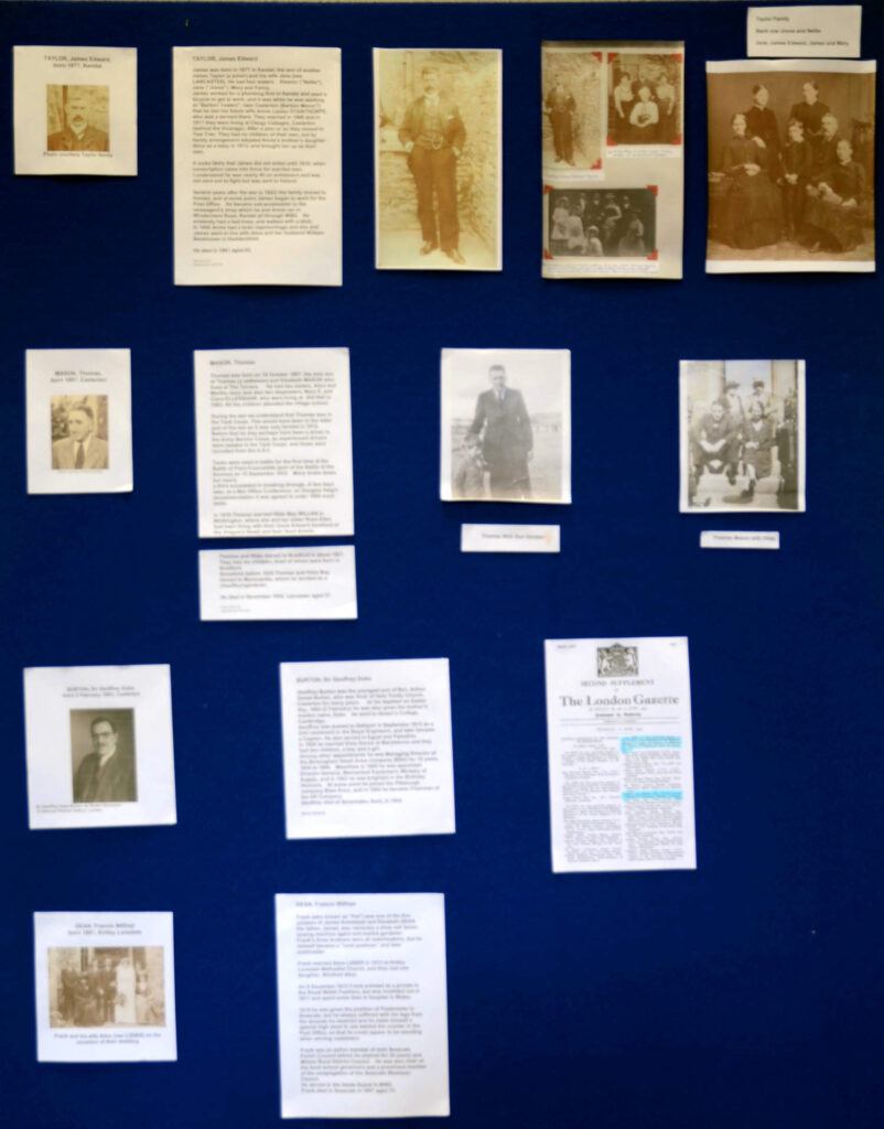 History exhibition panel on the two world wars