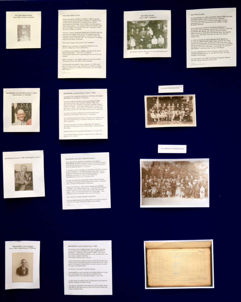 History exhibition panel on the two world wars