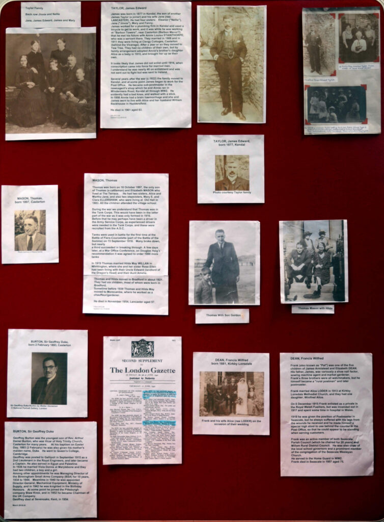 History exhibition panel on the two world wars