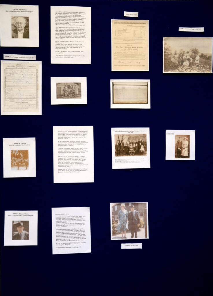 History exhibition panel on the two world wars