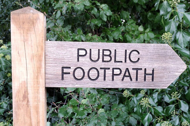 Fingerpost for public footpath