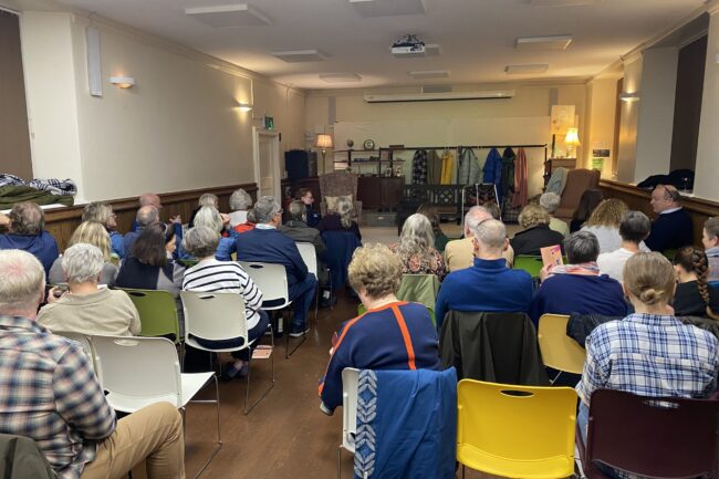 Audience at Beyond Caring in Village Hall