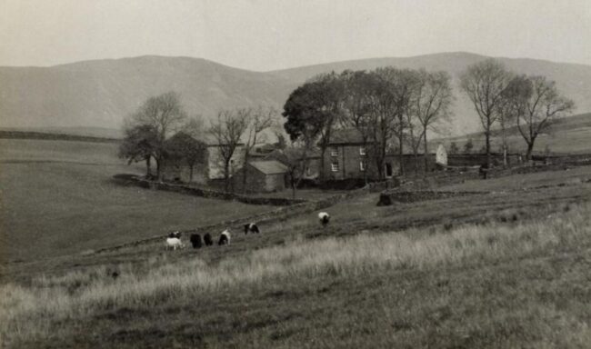 View of the farm from Bull Pot of the Witches taken Whitsun (early June), 1933