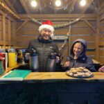Mulled wine and mince pies being served at the Casterton Christmas tree light switch on