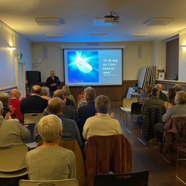 The audience at Casterton Village Hall for The Undersea World - A Photographic Adventure