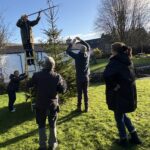 Star being put on the top of the Casterton village Christmas tree, 2024