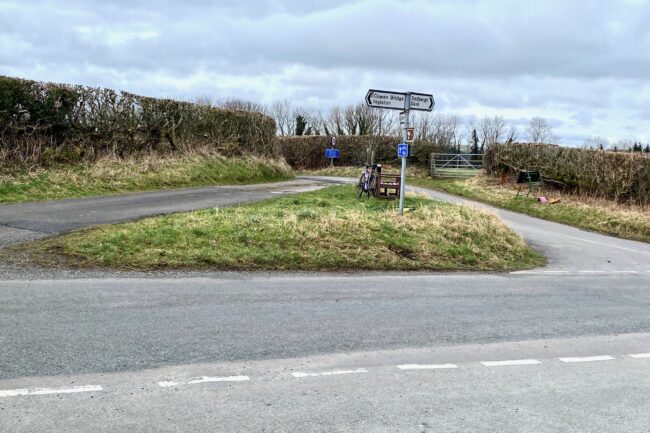 The junction at Gate Heads Brow and Wandales Lane
