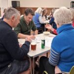 Beetle drive competitors in Casterton Village Hall