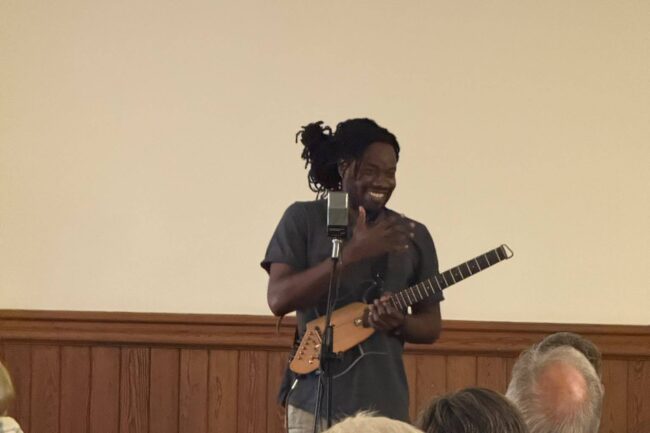 Duane Forrest performing in Casterton Village Hall